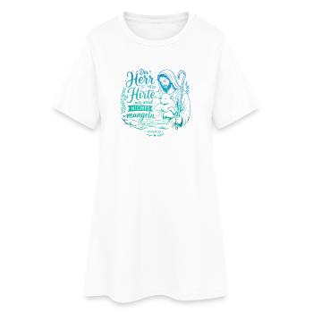 Der Herr ist mein Hirte Psalm 23 - Frauen T-Shirt-Kleid - Weiß - Vorne
