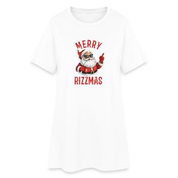 Fröhliche Rizzmas Lustiges Weihnachtsgeschenk - Frauen T-Shirt-Kleid - Weiß - Vorne