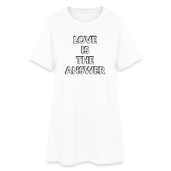 L’amour est la réponse - Robe T-shirt Femme - blanc - Devant