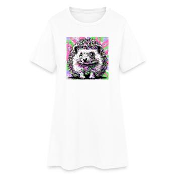 hérisson - Robe T-shirt Femme - blanc - Devant