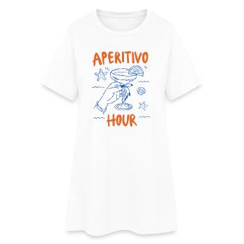 Aperitivo Hour Coastal Cocktail Mood - Women’s T-Shirt Dress - white - Front