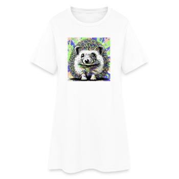 hérisson - Robe T-shirt Femme - blanc - Devant