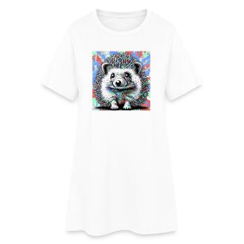 hérisson - Robe T-shirt Femme - blanc - Devant