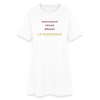 La Canourgue Lozère - Amsterdam - Venise - Bruges - Robe T-shirt Femme - blanc - Devant