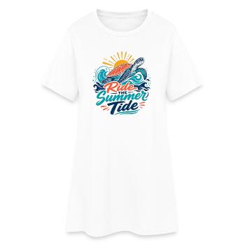 Sommer Schildkröte - Frauen T-Shirt-Kleid - Weiß - Vorne