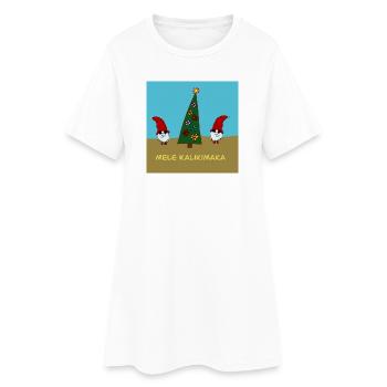 Mele Kalikimaka - Bright Hawaiian Christmas Day - Frauen T-Shirt-Kleid - Weiß - Vorne