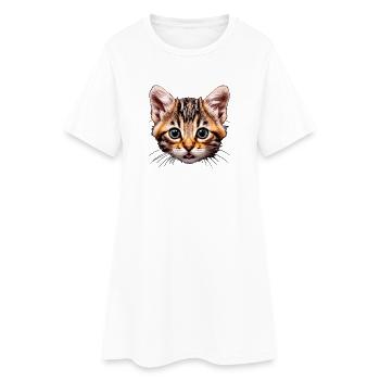 Portrait rapproché du chaton tigré - Robe T-shirt Femme - blanc - Devant
