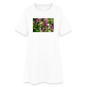 Blüte mit Schmetterling - Frauen T-Shirt-Kleid - Weiß - Vorne