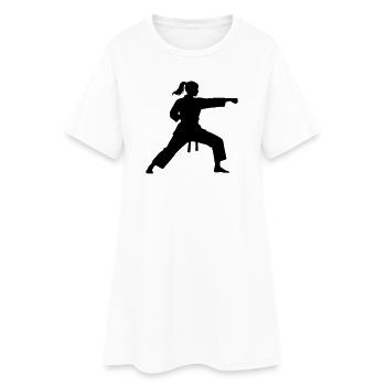 Silhouette féminine en arts martiaux - Robe T-shirt Femme - blanc - Devant