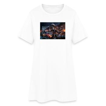 Bouffon danse - Robe T-shirt Femme - blanc - Devant