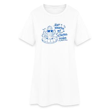 Cactus Swim Ring Summer Doodle - Women’s T-Shirt Dress - white - Front