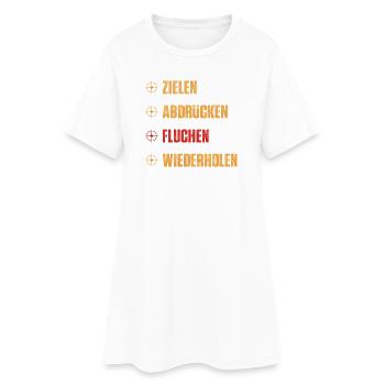 Zielen Abdrücken Fliehen Wiederholen - Frauen T-Shirt-Kleid - Weiß - Vorne