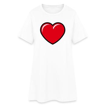 Herz / Herzchen (Liebe / Symbol / 3C) - Frauen T-Shirt-Kleid - Weiß - Vorne