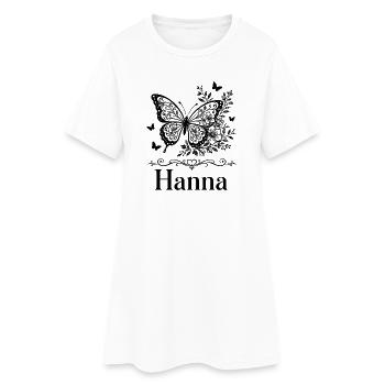 Hanna Vorname Schmetterling Blumen Geschenk - Frauen T-Shirt-Kleid - Weiß - Vorne