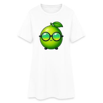 Dessin animé citron citron vert : dessin d’été - Robe T-shirt Femme - blanc - Devant