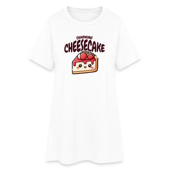 Gâteau au fromage Kawaii sucré fraise - Robe T-shirt Femme - blanc - Devant