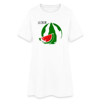 Melone - Frauen T-Shirt-Kleid - Weiß - Vorne