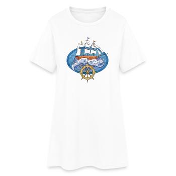 bateau - Robe T-shirt Femme - blanc - Devant