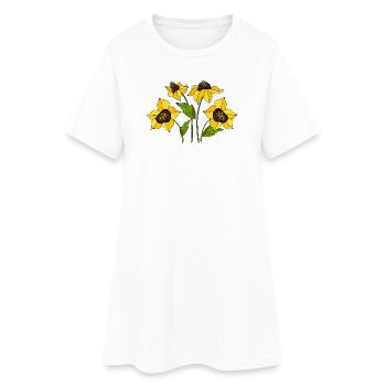 Fleur - Robe T-shirt Femme - blanc - Devant