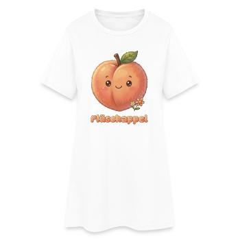 Plattdüütsch Edition: Plüschappel - Frauen T-Shirt-Kleid - Weiß - Vorne