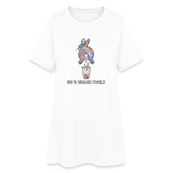 Bubble Tea Boba Drôle de Lapin mignon - Robe T-shirt Femme - blanc - Devant