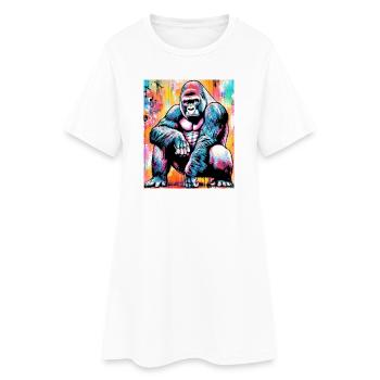 gorille - Robe T-shirt Femme - blanc - Devant