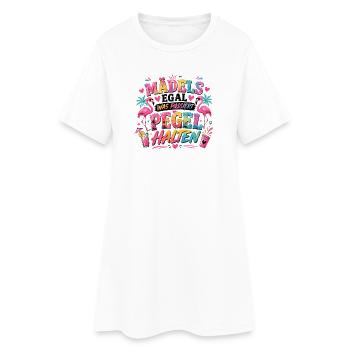 Mädels Egal Was Passiert Pegel Halten Party Humor - Frauen T-Shirt-Kleid - Weiß - Vorne