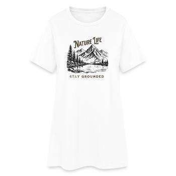 La vie naturelle reste ancrée - Robe T-shirt Femme - blanc - Devant