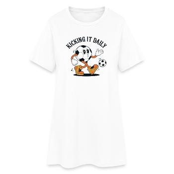 Dessin animé rétro de football - Kick It Daily - Robe T-shirt Femme - blanc - Devant