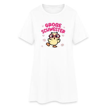 Große Schwester Kinderbrille - Frauen T-Shirt-Kleid - Weiß - Vorne