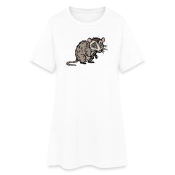 Un design mignon dessiné à la main avec un opossum - Robe T-shirt Femme - blanc - Devant