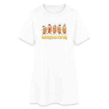 Danses de hot-dogs : mauvaise journée - Robe T-shirt Femme - blanc - Devant