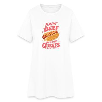 Beef Blast Hot-dog Pop rétro - Robe T-shirt Femme - blanc - Devant