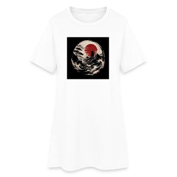 Japanese Wave Sunset - Women’s T-Shirt Dress - white - Front