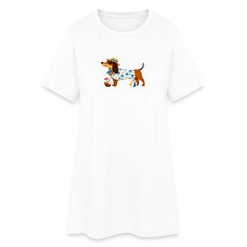 Plage Teckel, Hawaï - Robe T-shirt Femme - blanc - Devant