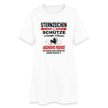 Schütze Sternzeichen Horoskop Aszendent Perfekt - Frauen T-Shirt-Kleid - Weiß - Vorne