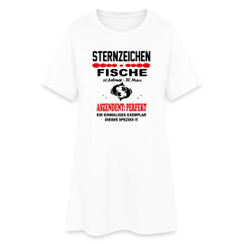 Fische Sternzeichen Horoskop Aszendent Perfekt - Frauen T-Shirt-Kleid - Weiß - Vorne