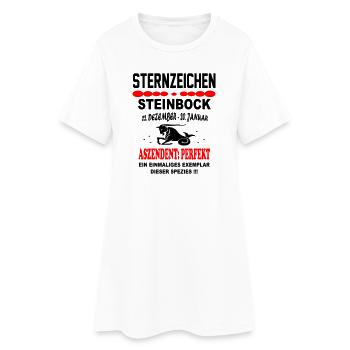 Steinbock Sternzeichen Horoskop Aszendent Perfekt - Frauen T-Shirt-Kleid - Weiß - Vorne
