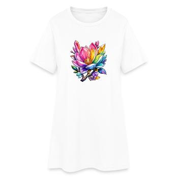 Couleurs arc-en-ciel des Fleurs de Cristal - Robe T-shirt Femme - blanc - Devant