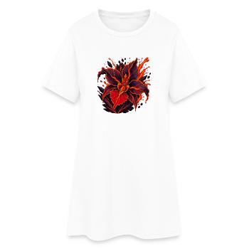Lava Blossom Fire Flower - Women’s T-Shirt Dress - white - Front