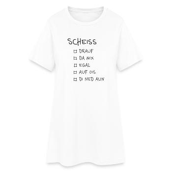 Scheiß... – Wiener Schmäh Typografie Design - Frauen T-Shirt-Kleid - Weiß - Vorne