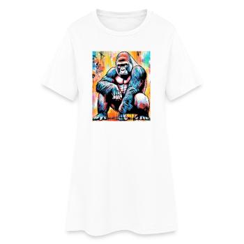 gorille - Robe T-shirt Femme - blanc - Devant