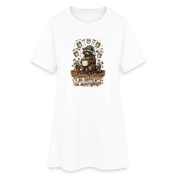 Raton laveur, je suis allergique à Morgende - Robe T-shirt Femme - blanc - Devant
