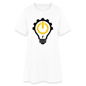 Electrician Light Bulb Lightning and Gear - Women’s T-Shirt Dress - white - Front