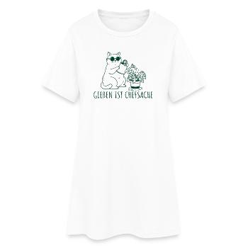 Gießen ist Chefsache Coole Gärtner Katze - Frauen T-Shirt-Kleid - Weiß - Vorne