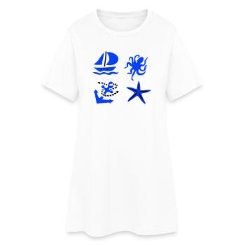 maritime - Robe T-shirt Femme - blanc - Devant