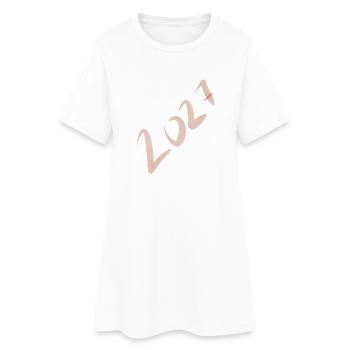 Chiffres annuels brossés 2023 - Robe T-shirt Femme - blanc - Devant