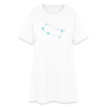 Gemini Star Constellation Zodiac Sign Pastel Blue - Women’s T-Shirt Dress - white - Front