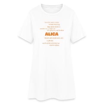 Spruch Alica - Frauen T-Shirt-Kleid - Weiß - Vorne