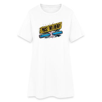 Phase deux : Style de bande dessinée Energy - Robe T-shirt Femme - blanc - Devant